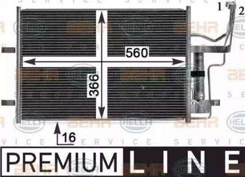 HELLA 8FC 351 343-321 - Kondensators, Gaisa kond. sistēma www.autospares.lv