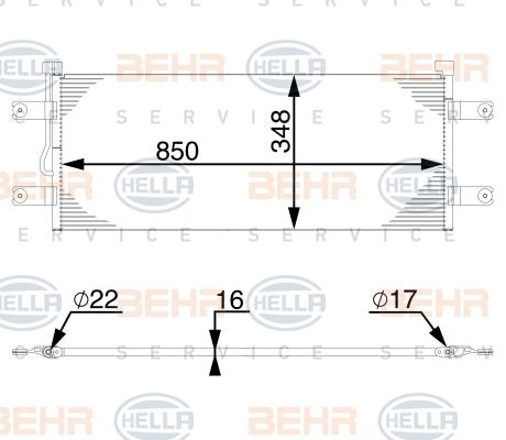 HELLA 8FC 351 343-224 - Конденсатор кондиционера www.autospares.lv