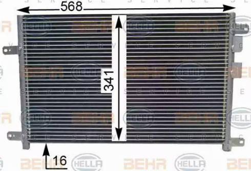 HELLA 8FC 351 343-794 - Kondensators, Gaisa kond. sistēma www.autospares.lv