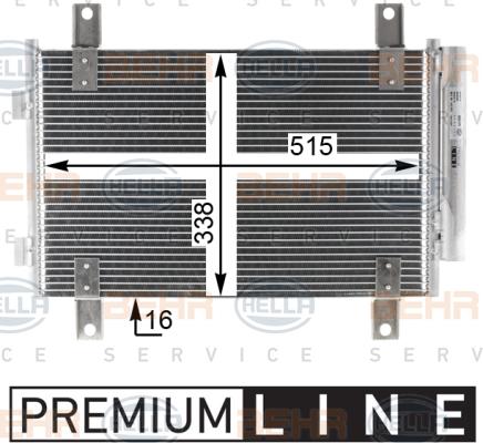 HELLA 8FC 351 343-781 - Kondensators, Gaisa kond. sistēma www.autospares.lv