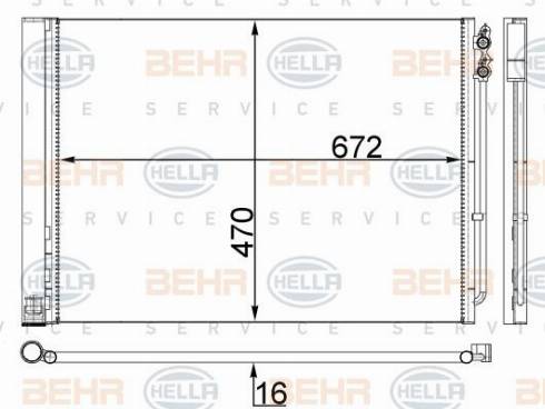 HELLA 8FC 351 309-144 - Kondensators, Gaisa kond. sistēma www.autospares.lv