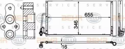 HELLA 8FC 351 309-384 - Kondensators, Gaisa kond. sistēma www.autospares.lv