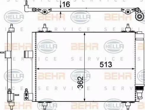 HELLA 8FC 351 309-331 - Kondensators, Gaisa kond. sistēma www.autospares.lv