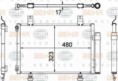 HELLA 8FC 351 304-431 - Kondensators, Gaisa kond. sistēma www.autospares.lv