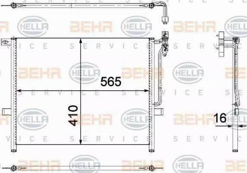 HELLA 8FC 351 304-511 - Kondensators, Gaisa kond. sistēma www.autospares.lv