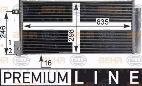 HELLA 8FC 351 304-721 - Kondensators, Gaisa kond. sistēma www.autospares.lv