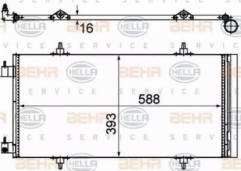 HELLA 8FC 351 305-231 - Kondensators, Gaisa kond. sistēma www.autospares.lv