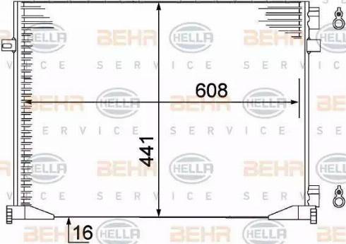 HELLA 8FC 351 306-661 - Kondensators, Gaisa kond. sistēma www.autospares.lv