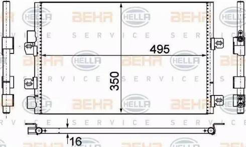 HELLA 8FC 351 306-611 - Kondensators, Gaisa kond. sistēma www.autospares.lv