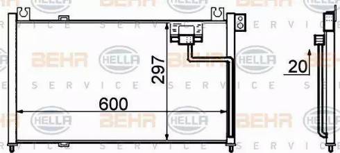 HELLA 8FC 351 306-141 - Kondensators, Gaisa kond. sistēma www.autospares.lv