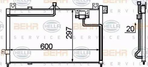 HELLA 8FC 351 306-121 - Kondensators, Gaisa kond. sistēma www.autospares.lv