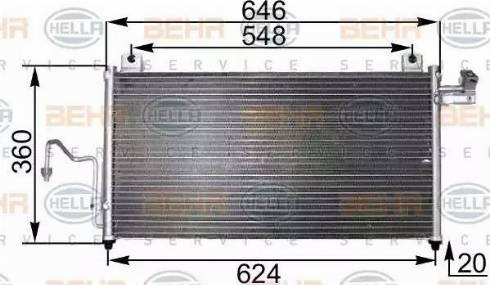 HELLA 8FC 351 300-471 - Kondensators, Gaisa kond. sistēma www.autospares.lv