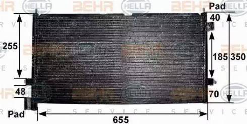 HELLA 8FC 351 300-581 - Kondensators, Gaisa kond. sistēma www.autospares.lv