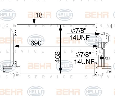 HELLA 8FC 351 300-134 - Kondensators, Gaisa kond. sistēma www.autospares.lv