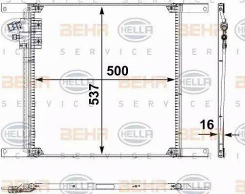 HELLA 8FC 351 300-221 - Kondensators, Gaisa kond. sistēma www.autospares.lv