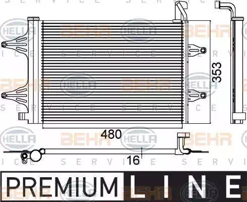 HELLA 8FC 351 301-531 - Kondensators, Gaisa kond. sistēma www.autospares.lv