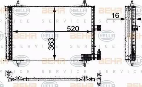 HELLA 8FC 351 301-384 - Kondensators, Gaisa kond. sistēma www.autospares.lv