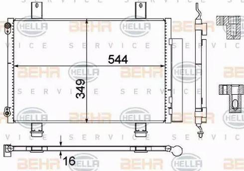 HELLA 8FC 351 303-494 - Kondensators, Gaisa kond. sistēma www.autospares.lv