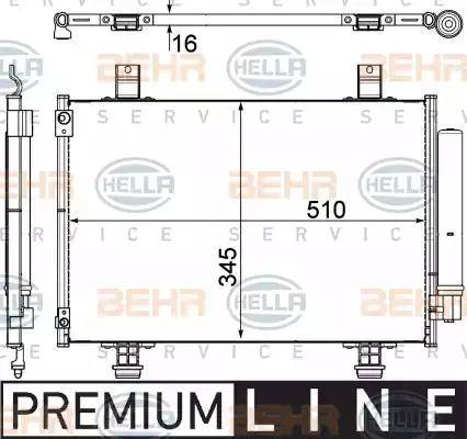 HELLA 8FC 351 303-491 - Kondensators, Gaisa kond. sistēma www.autospares.lv