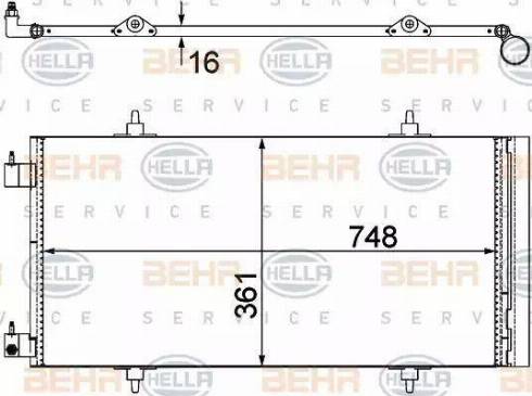 HELLA 8FC 351 303-651 - Kondensators, Gaisa kond. sistēma www.autospares.lv