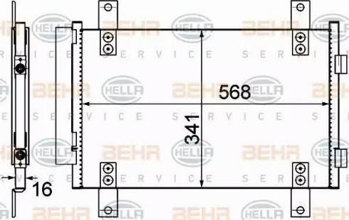 HELLA 8FC 351 303-611 - Kondensators, Gaisa kond. sistēma www.autospares.lv