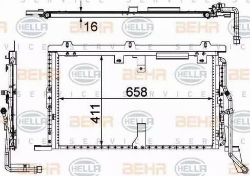 HELLA 8FC 351 302-594 - Kondensators, Gaisa kond. sistēma www.autospares.lv