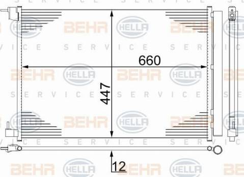 HELLA 8FC 351 302-604 - Kondensators, Gaisa kond. sistēma www.autospares.lv