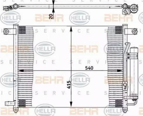 HELLA 8FC 351 302-101 - Kondensators, Gaisa kond. sistēma www.autospares.lv