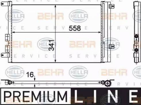 HELLA 8FC 351 302-391 - Kondensators, Gaisa kond. sistēma www.autospares.lv