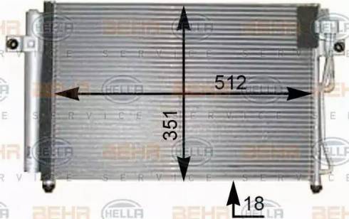 HELLA 8FC 351 302-301 - Kondensators, Gaisa kond. sistēma www.autospares.lv