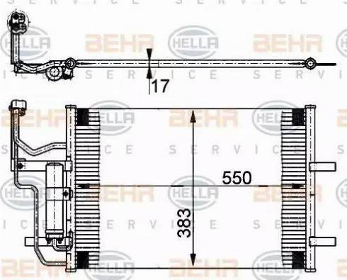 HELLA 8FC 351 302-211 - Kondensators, Gaisa kond. sistēma www.autospares.lv