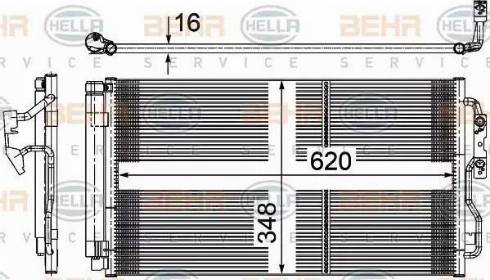 HELLA 8FC 351 316-584 - Kondensators, Gaisa kond. sistēma www.autospares.lv