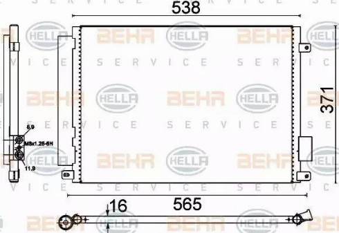 HELLA 8FC 351 310-671 - Kondensators, Gaisa kond. sistēma www.autospares.lv