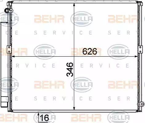 HELLA 8FC 351 310-161 - Kondensators, Gaisa kond. sistēma www.autospares.lv