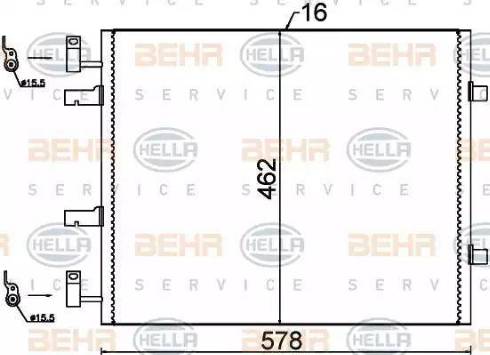 HELLA 8FC 351 318-691 - Kondensators, Gaisa kond. sistēma www.autospares.lv