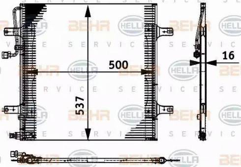 HELLA 8FC 351 317-591 - Kondensators, Gaisa kond. sistēma www.autospares.lv