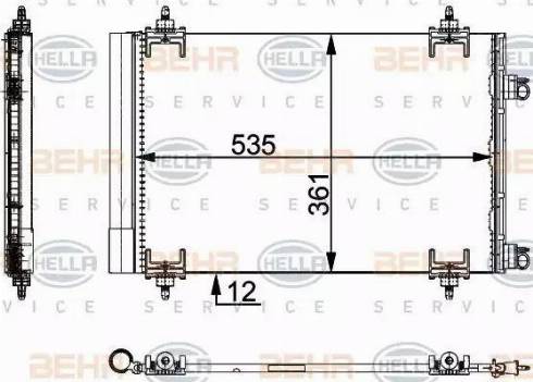 HELLA 8FC 351 317-574 - Kondensators, Gaisa kond. sistēma www.autospares.lv