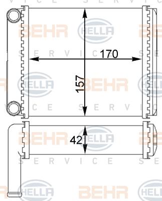 HELLA 8FH 351 312-524 - Heat Exchanger, interior heating www.autospares.lv