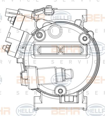 HELLA 8FK 351 008-201 - Kompresors, Gaisa kond. sistēma www.autospares.lv