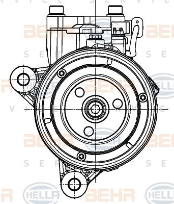 HELLA 8FK 351 007-241 - Kompresors, Gaisa kond. sistēma www.autospares.lv