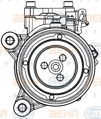 HELLA 8FK 351 007-221 - Kompresors, Gaisa kond. sistēma www.autospares.lv