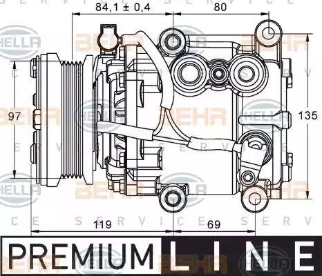 HELLA 8FK 351 113-401 - Kompresors, Gaisa kond. sistēma www.autospares.lv