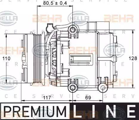 HELLA 8FK 351 113-411 - Kompresors, Gaisa kond. sistēma www.autospares.lv