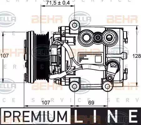 HELLA 8FK 351 113-421 - Kompresors, Gaisa kond. sistēma www.autospares.lv