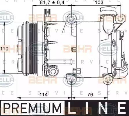 HELLA 8FK 351 113-471 - Kompresors, Gaisa kond. sistēma www.autospares.lv