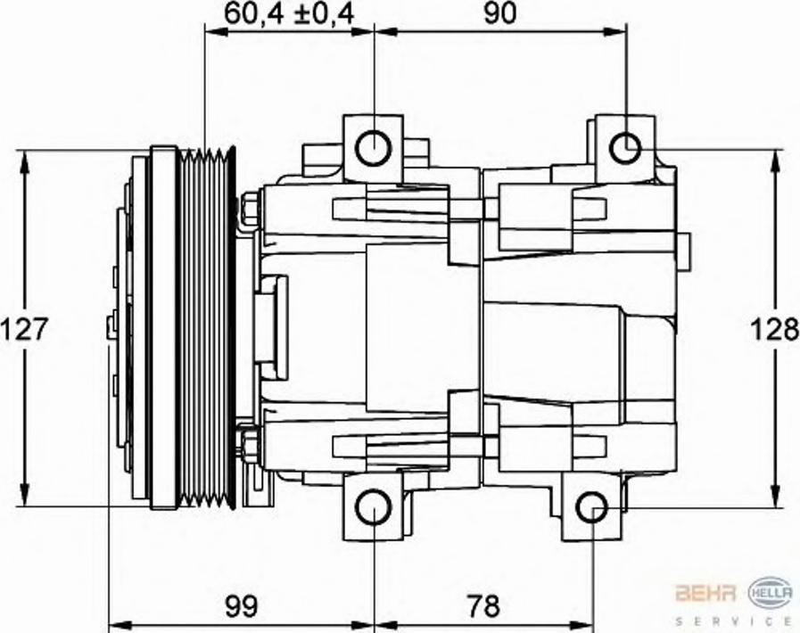 HELLA 8FK 351 113-081 - Kompresors, Gaisa kond. sistēma www.autospares.lv