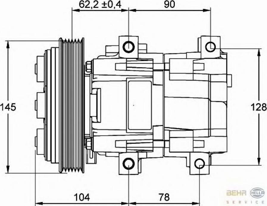 HELLA 8FK351113361 - Kompresors, Gaisa kond. sistēma www.autospares.lv