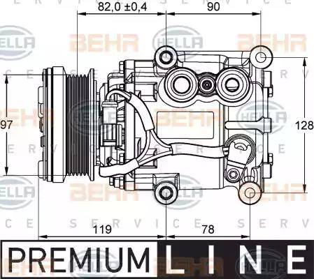 HELLA 8FK 351 113-311 - Kompresors, Gaisa kond. sistēma www.autospares.lv