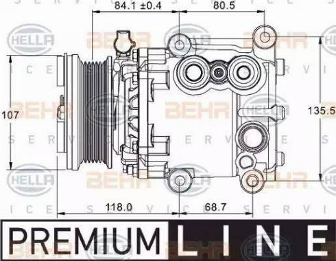 HELLA 8FK 351 334-091 - Kompresors, Gaisa kond. sistēma www.autospares.lv