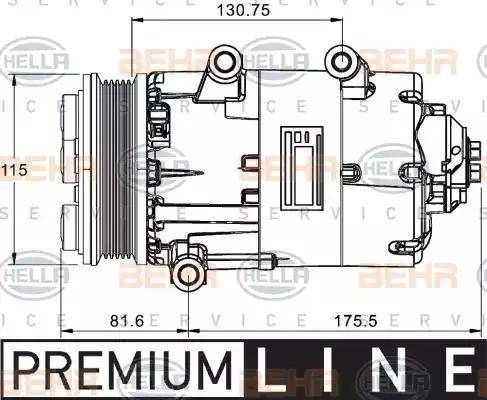 HELLA 8FK 351 334-051 - Kompresors, Gaisa kond. sistēma www.autospares.lv